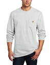 【中古】【輸入品・未使用】Carhartt メンズ 作業服 ミッドウェイトジャージ ポケット 長袖Tシャツ K126 US サイズ: Large カラー: グレイ