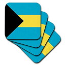 【中古】【輸入品・未使用】(set-of-4-Soft) - 3dRose cst_158449_1 Flag of The Bahamas Islands. ...