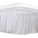 【中古】【輸入品・未使用】(Twin/Full White) - Wrap Around Bed Skirt Elastic Dust Ruffle Easy Fit Wrinkle and Fade Resistant Solid Colour Fabric (Twin/Full White)