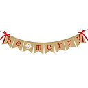【中古】【輸入品・未使用】Be Merry 黄麻布バナー | 雪の結晶のサイン付きクリスマスバナー | クリスマスデコレーション | 炉棚の素朴なクリスマスデコレーション クリスマ