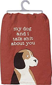 【中古】【輸入品・未使用】Primitives by Kathy Dish Towel - My Dog and I Talk Shit About You
