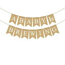 【中古】【輸入品・未使用】Rainlemon ジュート 黄麻布 A Baby is Brewing バナー ティー ビール おむつパーティー ベビーシャワー ガ..