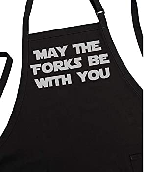【中古】【輸入品・未使用】May The Forks Be With You Black Star Wars Aprons