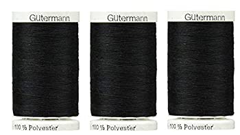 【中古】【輸入品 未使用】Sew-All 多目的糸 547ヤード ブラック GUTERMANN スレッド 3パック g-10