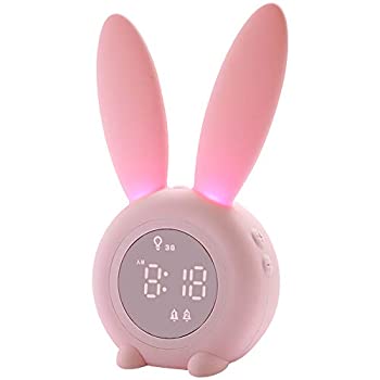 【中古】【輸入品・未使用未開封】キッズ目覚まし時計 子供用 子供用 目覚まし時計 女の子/男の子用 寝室用 ナイトライト 5つの音色 タッチコントロール スヌージング 2000mAh充電
