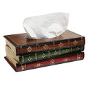 【中古】【輸入品・未使用】Antique Book Design Wood Bathroom Facial Tissue Dispenser Box Cover...