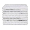 【中古】【輸入品・未使用】DG Collections 100%コットンテリーキッチンタオル 8枚セット (15x25インチ) 多用途ホワイトキッチンタオル ソ...
