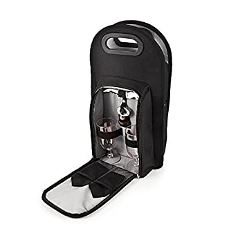 【中古】【輸入品・未使用】ワインバッグ メトロポリタン2ボトル トートバッグ (コルク抜き、ワインストッパー、ペアワイングラス、ナプキン付)