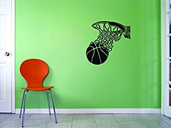 【中古】【輸入品・未使用】Design with Vinyl JER 884 2 Basketball Hoop Sports Kids Bedroom Teen Boy Girl Vinyl Wall Decal 14 x 28 Black by Design with Vinyl