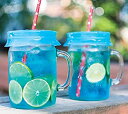 【中古】【輸入品 未使用】Blossom Mason and Canning Jar Sipping and Drinking Lid Caps Silicone For Wide Mouth Size Mason Jars 4-Inches Blue Set of 4 by Spice R