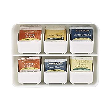 【中古】【輸入品・未使用】Mind Reader 'Clutch' 6 Drawer Tea Bag Holder White by Mind Reader
