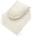 【中古】【輸入品・未使用】(30cm x 41cm - 6 pack White) - Cotton Muslin Bags with Drawstring Organic Natural Unbleached Totes Home Storage Travel Use Multiple Sma