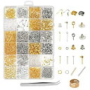 【中古】【輸入品・未使用】LANMOK イヤリング製作用品 2416ピース ジュエリー製作キット イヤリングバックピアスフックイヤリングポストピアス DIY初心...