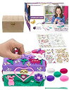 【中古】【輸入品・未使用】女の子用キッズジュエリーボックス!木製ジュエリーボックス入りクリエイティブクラフトセット、空気乾燥粘土5色、粘土ヘラ、キラキラシール4...