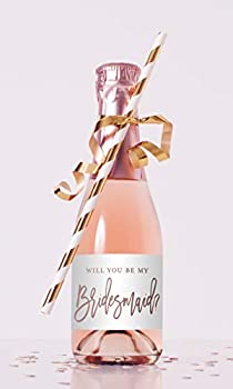 【中古】【輸入品・未使用】Will You Be My Bridesmaid Proposal ミニシャンパンボトルラベル 12枚セッ..