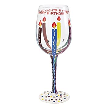 【中古】【輸入品・未使用】Lolita Glassware Tipsy 誕生日ワイングラス (4054097) 9インチ マルチカラー 15-ounces マルチカラー GLS11-5570M