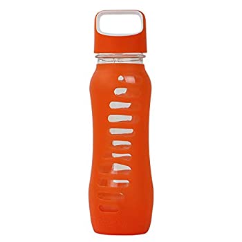 【中古】【輸入品・未使用未開封】Eco Vessel Surf Glass Water Bottle with Protective Silicone Sleeve ガラス 水筒 620ml オレンジ