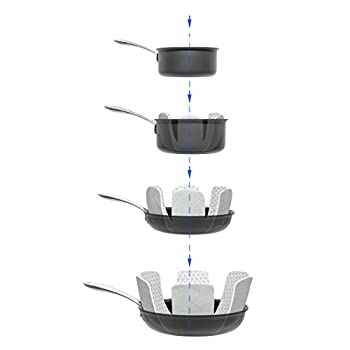 šۡ͢ʡ̤ѡPan and Pot Protectors - Set of 6 - Gray - 3 convenient sizes: 2 pieces 12 in. diameter - 2 pieces 14 in. diameter and 2 pieces 16 in.