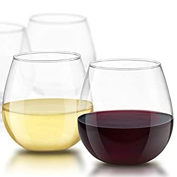 【中古】【輸入品・未使用】JoyJolt Spirits Stemless Wine Glasses 440ml Set of 4 Wines Glasses