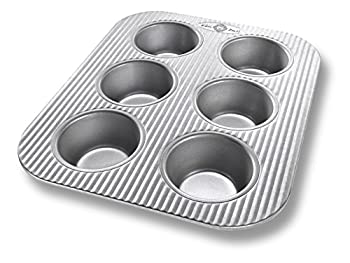 【中古】【輸入品 未使用】USA Pan Bakeware Aluminized Steel Toaster Oven and Muffin Pan 6-Cup by USA Pans