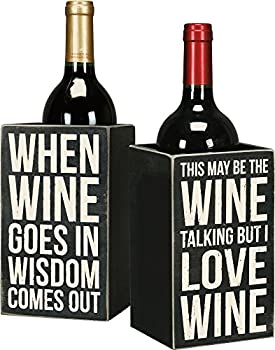 【中古】【輸入品・未使用】Primitives By Kathy Single Wine Bottle Holder - Whimsical Wine Box Sign by Primitives By Kathy