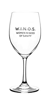 Lushy Wino - W.I.N.O.S. 衛生が必要な女性。 かわいい ノベルティ エッチングステム Lサイズ 16オンス ワイングラス 面白い言葉付き ギフトボッ