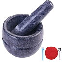 【中古】【輸入品・未使用】Aisiming すり鉢とすりこぎセット 光沢 天然大理石 グアカモール モルカヘーテボウル シリコンパッド付き お揃いのステンレスス...