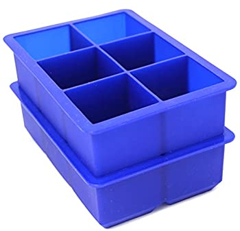 【中古】【輸入品・未使用】Perfect Kitchen Big Ice Cub Trays - 5.1cm Extra Large Silicone Ice Cube Trays - Set of 2 Blue