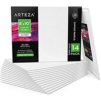 【中古】【輸入品・未使用】Arteza 絵画用キャンバスパネル、8x10 インチ、14枚セット、下塗り済み、無..