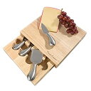 【中古】【輸入品・未使用】Classic Cuisine チーズボード5点セット ステンレススチールツールと木製カッティングブロック付き 毎日のエンターテイメン...