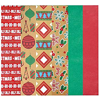 【中古】【輸入品・未使用】クリスマスクラフトティッシュペーパー 150枚 プリント入り 無地 ギフトラッピングボックス バッグ ホリデーギフト 特別仕様 クリス...