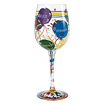 【中古】【輸入品・未使用】Lolita Glassware Tipsy 誕生日ワイングラス (4054097) 9インチ マルチカラー 15-ounces マルチカラー GLS11-5590A