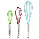 【中古】【輸入品・未使用】Freshware カラフルなシリコン製泡立て器セット 泡立て器 ワイヤー泡立て器 卵泡立て器