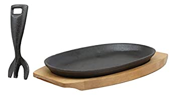 šۡ͢ʡ̤ѡ9.25 Long Cast Iron Sizzling Fajita Japanese Steak Plate ...