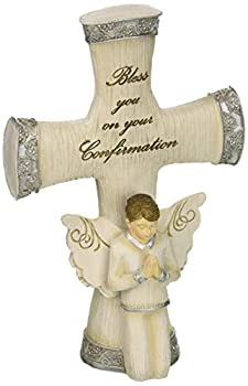 【中古】【輸入品・未使用】パビリオン - Bless You On Your Confirmation - 祈る少年 天使の置物 十字架付き 5.5インチ