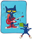 【中古】【輸入品・未使用】Jay Franco Pete The Cat Rock Out ミニ枕バディと46インチ x 60インチのスローセット - 子供用ス...