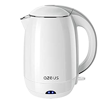 【中古】【輸入品 未使用】AZEUS Electric Kettle(BPA Free) 1.9 Qt Double Wall Water Kettle with 304 Stainless Steel 1500W Fast Boiling Cordless Coffee Pot Tea K