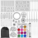 【中古】【輸入品・未使用】Emfure シリコン樹脂型セット ジュエリー作成ツール シリコン型 エポキシ樹脂鋳造用 DIYジュエリークラフトセット 94個