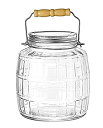 【中古】【輸入品 未使用】Anchor Hocking 1-Gallon Glass Barrel Jar with Brushed Aluminum Lid Set of 2 by Anchor Hocking