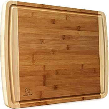 šۡ͢ʡ̤ѡCustom Design Approx. 18x14 Bamboo Cutting Board with Juice Groove | EXTRA LARGE &WIDE | More Chopping Space | Use Reverse Side As Ser