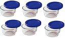 【中古】【輸入品 未使用】Pyrex Storage 1 Cup Round Dish Clear with Blue Lid Containers by Pyrex