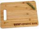 【中古】【輸入品・未使用】World 's Greatest Mom刻印竹木製カッティングボードwithハンドルBest母の日誕生日ギフト