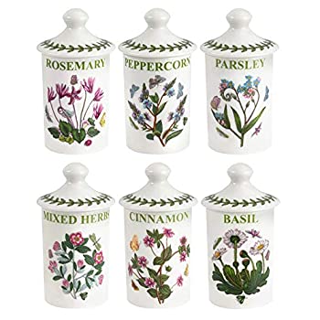šۡ͢ʡ̤ѡPortmeirion 634268 Botanic Garden Set of 6 Spice Jars 11cm White