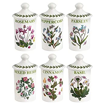 【中古】【輸入品・未使用】Portmeirion 634268 Botanic Garden Set of 6 Spice Jars 11cm White