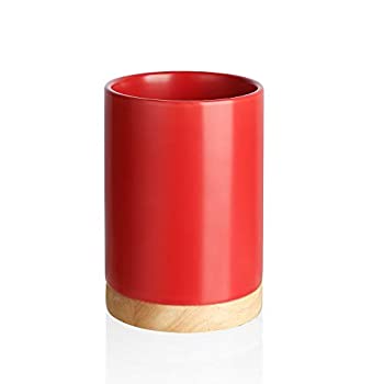 【中古】【輸入品・未使用】SWEEJAR キッチン用品ホルダー 木製の底付き 6.7インチ セラミック製 スパチュラ 調理カウンター 新築祝い 結婚式 誕生日プ...