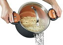 【中古】【輸入品・未使用】(4.7l) - Gotham Steel Pasta Pot with Patented Built in Strainer with Twist N' Lock Handles Nonstick Ti-Cerama Copper Coating by Chef Da