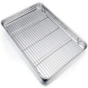 【中古】【輸入品・未使用】P&P CHEF 特大ベーキングシートとラックセット ステンレススチールクッキーシート ベーキングパン 冷却ラック付き 長方形 19....