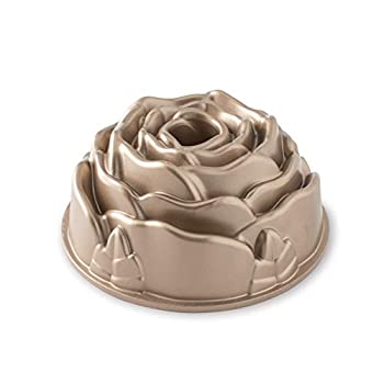 yÁzyAiEgpzNordic Ware Rose Cast Aluminum Bundt Pan 10 Cup Toffee