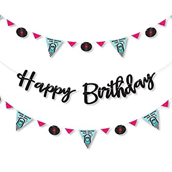 【中古】【輸入品・未使用】Big Dot of Happiness 50年代 ソックホップ - 1950年代 ロックンロール バースデーパーティーレターバナーデコレーション - 36枚のバナー切り抜