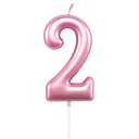 【中古】【輸入品・未使用】2歳の誕生日キャンドル 2歳 ピンク ハッピーバースデー 数字2キャンドル ケーキトッパーデコレーション パーティー 子供 大人 数字...
